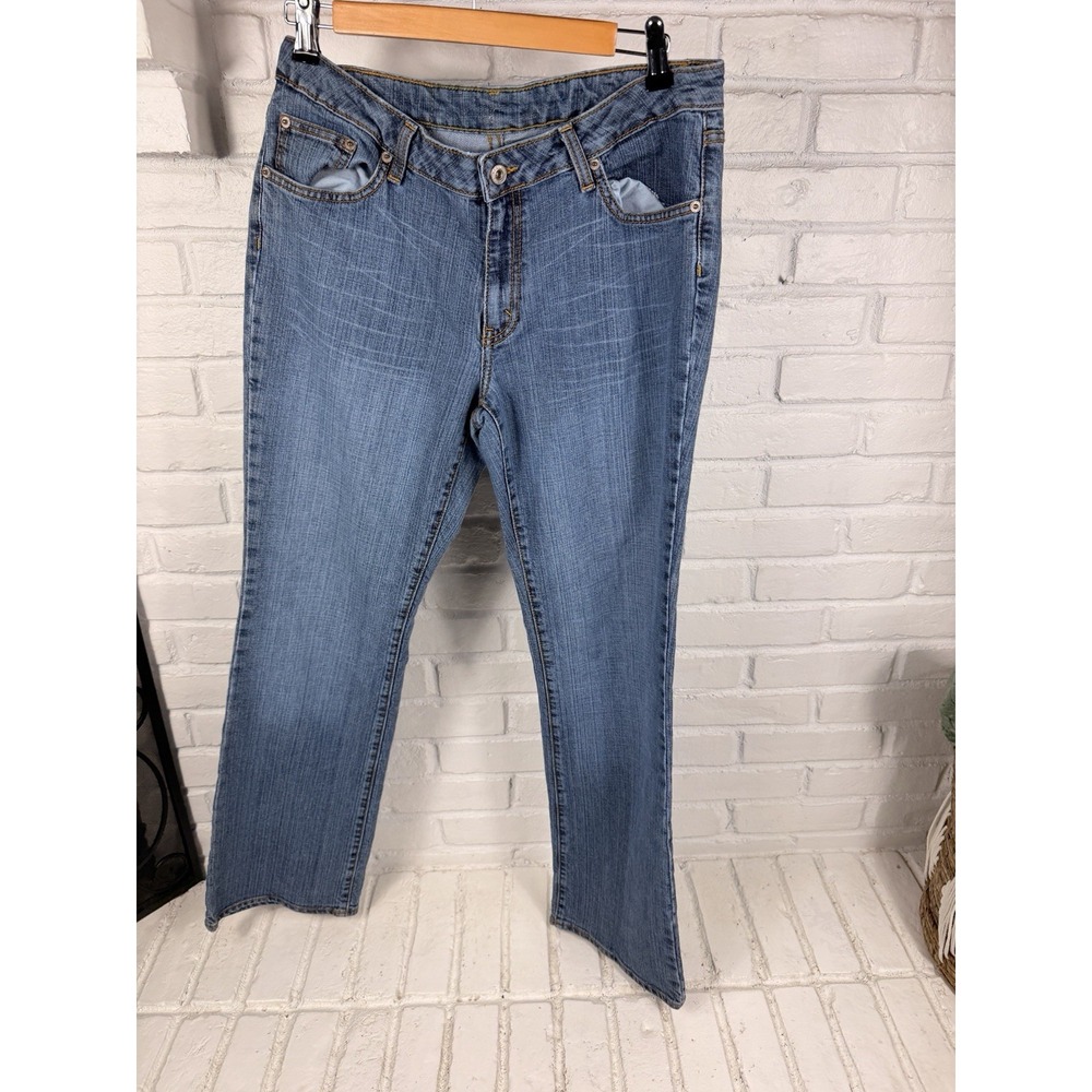 U.S. Polo Assn Womens 12 Y2K Low Rise Bootcut Jeans Light Wash Flare Denim